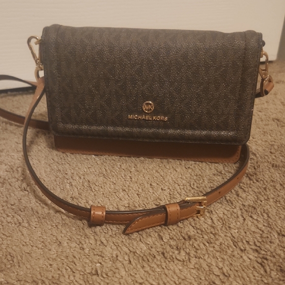 Michael Kors Dark Brown Crossbody Bag - Picture 1 of 3